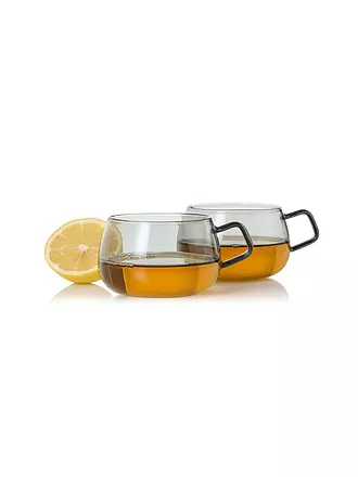 AD HOC | Tee Tassen 2er Set YUNA 400ml Glas / Grau | 
